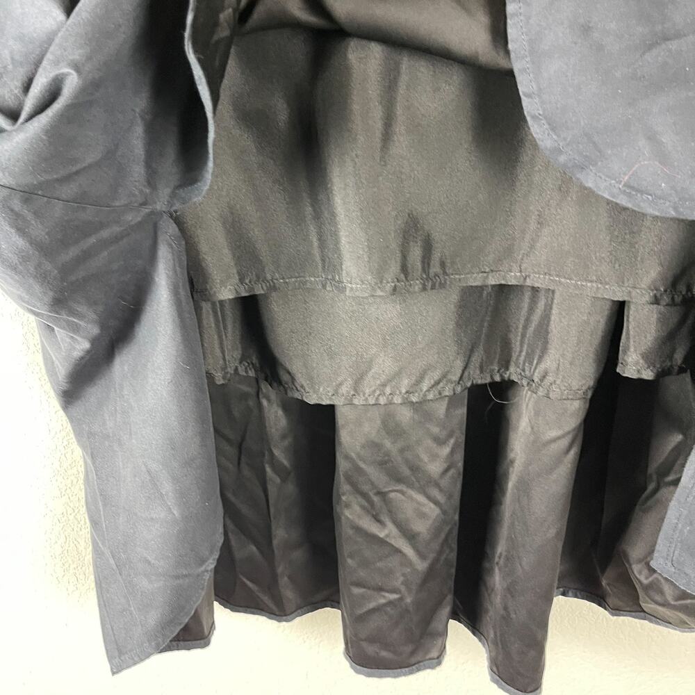 Billy Reid Faux Suede Tent Dress Womens Large Black Silk Lining Lagenlook - Picture 4 of 11